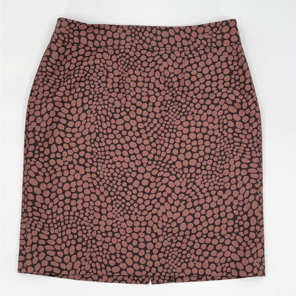 Ann Taylor LOFT Petites Brown Black Polka Dotted Pencil Skirt 6